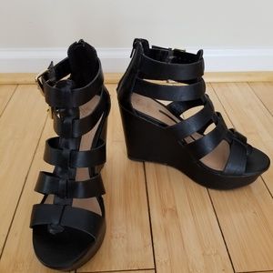 Black platform sandals